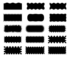Black wavy and jagged border shapes white borders