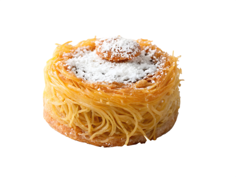  kadaif noodle nest dessert delicious sweet treat isolated  on white background PNG, AI GENERATED