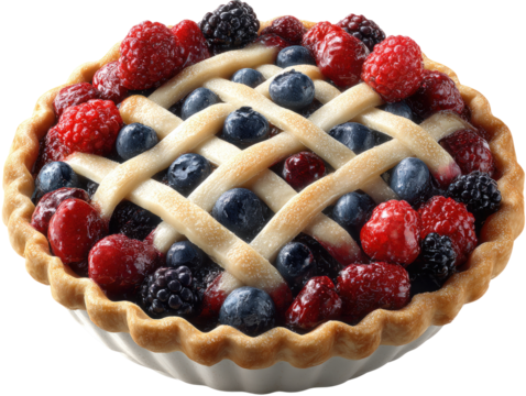 Fresh berry pie with lattice top