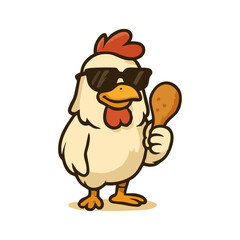 High-Energy Chicken Mascot Icon for Bold Branding and Fast-Casual Restaurant Identity.