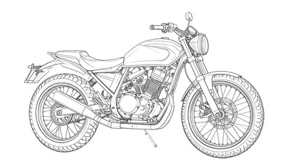 Monochrome motorcycle sketch