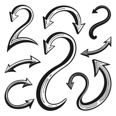 Naklejka premium A set of arrows collection with flat design 