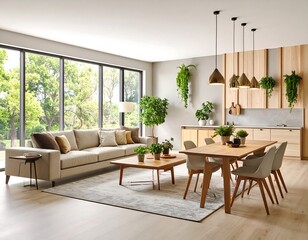 Modern light-filled open-concept living area