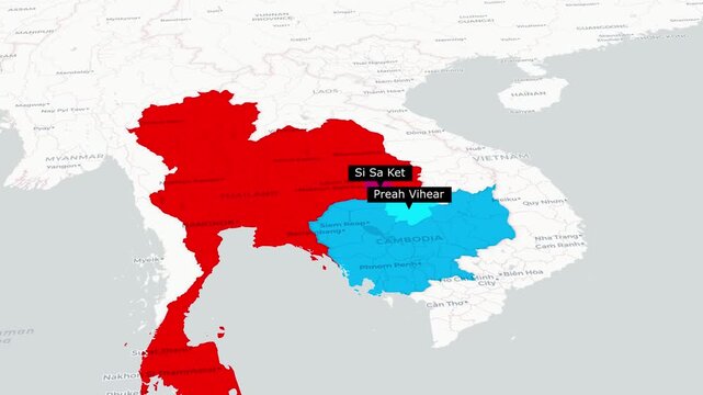  Si Sa Ket and Preah Vihear Map Animation &ndash; Thailand&ndash;Cambodia Border Overview.
