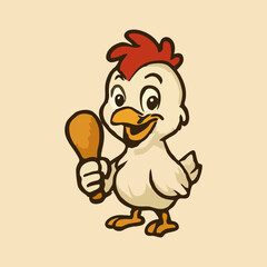 Dynamic Rooster Character Logo: Bold Mascot Illustration for Fast Casual Branding and Team Identity.
