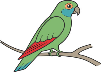 exotic parrot vector graphic minimal transparent design