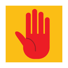 Obraz premium Stop Gesture with Open Left Hand Vector Drawing