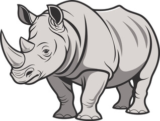 simple rhino silhouette outline graphic