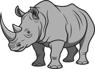 Fototapeta premium minimal rhino line art for design and web