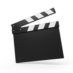 Plain Angled Movie Clapperboard Isolated on White