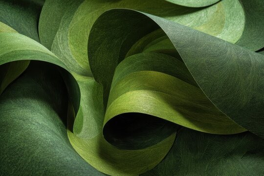 Abstract Green Organic Forms Creating a Flowing and Elegant Design