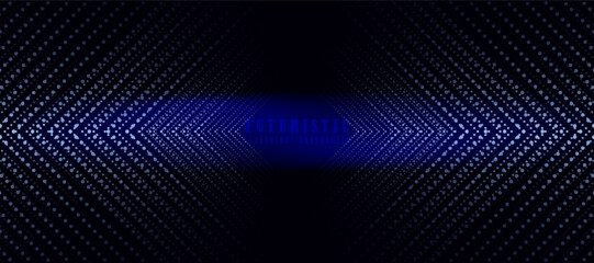 Obraz premium 3D blue techno abstract background overlap layer on dark space with glowing dots shape decoration. Modern graphic design element dotted line style concept. vector,bussines.