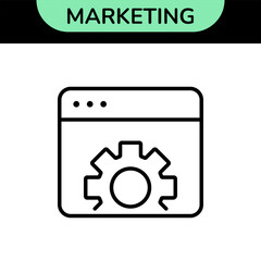 Marketing Line Editable Icons set. Vector illustration in modern thin line style of business related icons: advertising, market research, optimization, and more