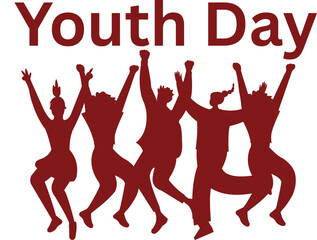 International Youth Day Celebration Silhouette
