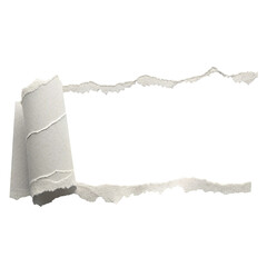 Torn Paper Roll Edge Effect on White Background