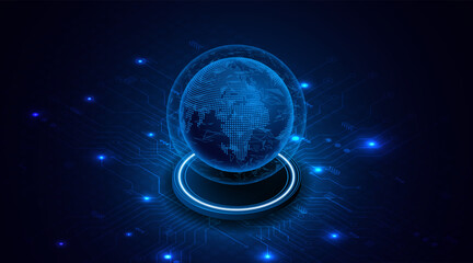 Global connection network background. World map. High-speed internet technology concept or fast wireless data transmission. modern internet network connection technology background	