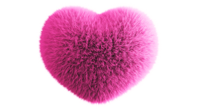 fluffy purple heart with cozy textured look
furry heart shape design in soft lavender tone
cute plush heart symbol isolated on white background