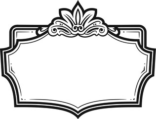 Ornate black and white label frame