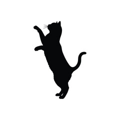 Set of black cat silhouettes.