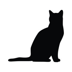 Set of black cat silhouettes.