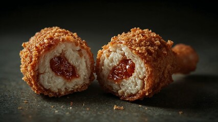 fried chicken with cut piece