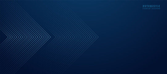 Dark Blue Abstract Background with Glowing Arrow Lines for Technology, Featuring a Futuristic Concept with Modern Shiny Blue Geometric. vector modern,banner