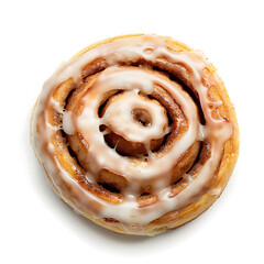 Fototapeta premium Glazed Cinnamon Roll with Swirled Layers
