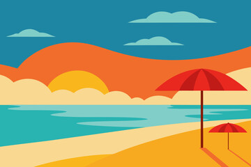 beach with umbrella
