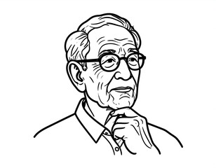 Portrait of a thoughtful elder