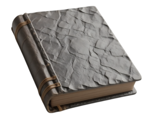 Ancient Grimoire A weathered leatherbound spellbook with textured pages