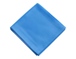 Folded Blue Handkerchief Clean Square Ready for Use