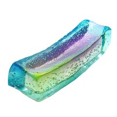 Abstract, iridescent, glass tray