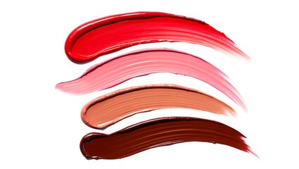 Obraz premium Swatches of rich creamy makeup textures in vibrant shades lipstick