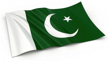 Waving flag of Pakistan symbolizing national pride unity and independence with a smooth 3D rendered
