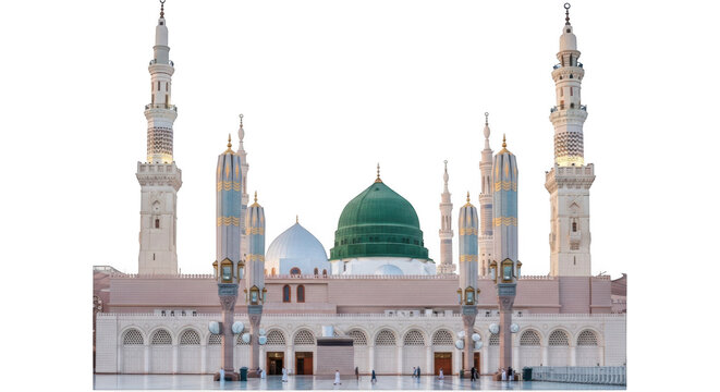 Al masjid an nabawi medina mosque architecture isolated on transparent background