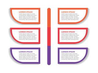 Business Strategy Concept with 6 steps Infographic Design with Editable Stroke Line Icons