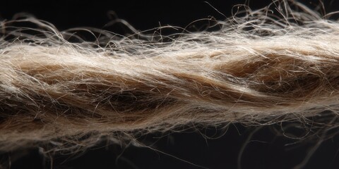 Fototapeta premium Close-up of twisted natural rope showcasing its texture and fibers in soft lighting