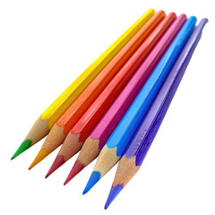 Colorful pencils arranged diagonally