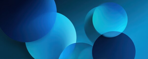Abstract vector background with overlapping transparent blue circles and vibrant gradients. Modern digital wallpaper design concept.