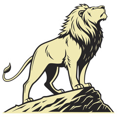 lion full body vector art design.