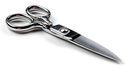 Obraz premium Close-up view of decorative metal scissors.