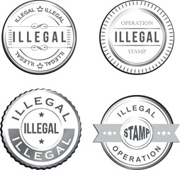 Illegal Round Stamp Seal Typography Vector design