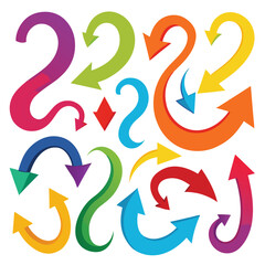 A set of arrows collection with flat design
