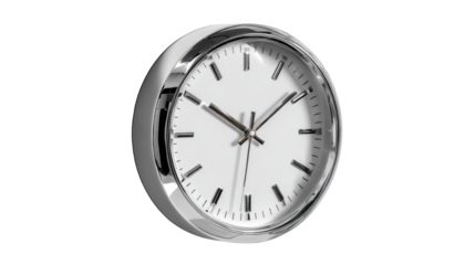 Timeless elegance, a classic white clock face with striking black hands