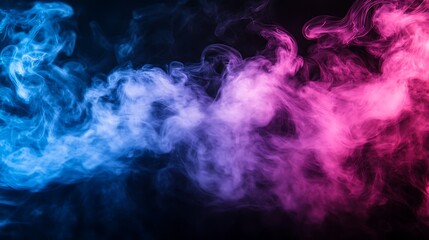 Abstract photo of colorful wisps of smoke against a dark background creating a mysterious atmosphere