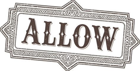 Vector art of a vintagestyle allow stamp is displayed on a white background, isolated on white background