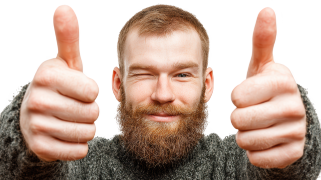 Closeup portrait of a bearded man, study of facial hair and masculine style