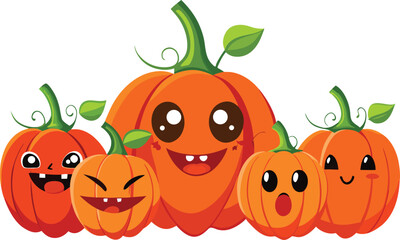 Digital Illustration of Five Cartoon Pumps with a Dog Illustration Element