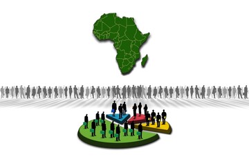 Graphic design about population statistics in the country of Africa.