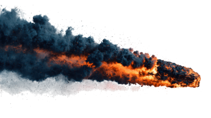 Dramatic inferno, billowing smoke and raging fire create a scene of intense destruction heat